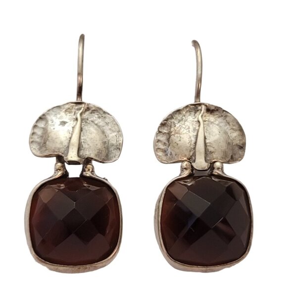 Silpada Faceted Square Smoky Quartz Sterling Silver French Hook Earrings, E738 - Picture 3 of 9